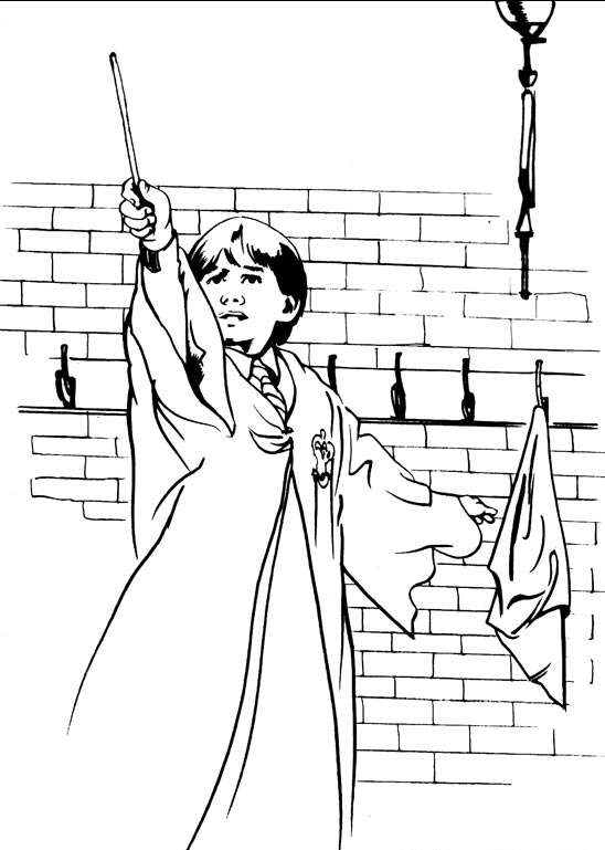 Kids-n-fun.com | Create personal coloring page of Harry Potter 2